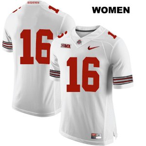 Women's NCAA Ohio State Buckeyes Keandre Jones #16 College Stitched No Name Authentic Nike White Football Jersey SS20D25OK